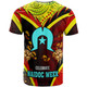 Australia Naidoc Week T-shirt - Custom Naidoc with Torres Strait Island Aboriginal Inspired FootPrint "Get up!, Stand up! Show up!" T-shirt
