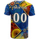 Parramatta Eels T-Shirt - Custom Parramatta Eels Ball With Aboriginal Inspired Art Personalised Player And Number T-Shirt