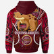Queensland Rugby League Team Hoodie - Custom QLD Maroons Cane Toads With Aboriginal Art Personalised Player And Number Hoodie