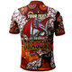 St. George Rugby Polo Shirt - Custom Dragon Fire Rugby With Aboriginal Art Personalised Player And Number Polo Shirt