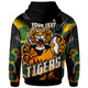 Wests Tigers Hoodie - Custom Tiger Ball Aboriginal Inspired Art Vector Painting Personalised Player And Number Hoodie