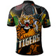 Wests Tigers Polo Shirt - Custom Tiger Ball Aboriginal Inspired Art Vector Painting Personalised Player And Number Polo Shirt