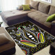 Australia Aboriginal Area Rug - Aboriginal style of frog art black