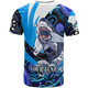 Cronulla-Sutherland Sharks T-shirt - Custom Angry Cronulla-Sutherland Sharks Team with Aboriginal Inspired Dot Painting Player And Number T-shirt
