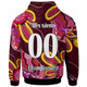 Brisbane Broncos Hoodie - Custom Broncos Aboriginal Inspired Dot Painting Player And Number Woman Hoodie