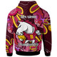 Brisbane Broncos Hoodie - Custom Broncos Aboriginal Inspired Dot Painting Player And Number Woman Hoodie