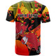 NRLW St.George T-shirt - Custom Cute Dragons with Aboriginal Inspired Dot Painting Style Player And Number Woman T-shirt