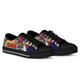 Australia Rooster Low Top Shoes - Angry Rooster with Aboriginal Inspired Indigenous Dot Painting Style