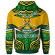 Wallabies Rugby Hoodie - Custom Super Kangaroo Rugby Ball Mascot Aboriginal Inspired Style Hoodie