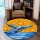 Australia Aboriginal Round Rug - Indigenous Whale in the ocean aboriginal dot art style Round Rug