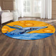 Australia Aboriginal Round Rug - Indigenous Whale in the ocean aboriginal dot art style Round Rug