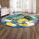 Parramatta Eels Round Rug - Parramatta Eels with Aboriginal Inspired Pattern Indigenous Round Rug