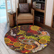 Australia Aboriginal Inspired Round Rug - Lizard Aboriginal Inspired Animal Dot Painting Culture Round Rug