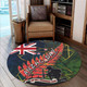 New Zealand Anzac Day Round Rug - Anzac Day We Will Remember Them Camouflage Curve Patterns Round Rug