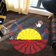 Australia Aboriginal Inspired Round Rug - Aboriginal Inspired Australia Hand Dot Painting Culture Round Rug