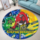 North Queensland Cowboys Round Rug - North Queensland Cowboys Logo Aboriginal Inspired Indigenous Sport Style Round Rug