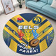 Parramatta Eels Round Rug - Go Parra Parramatta Eels Aboriginal Inspired Patterns Round Rug