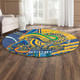 Parramatta Eels Round Rug - Parramatta Eels Logo Aboriginal Inspired Indigenous Sport Style Round Rug