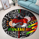 Penrith Panthers Round Rug - Penrith Panthers Ball Aboriginal Inspired Indigenous Sport Style Round Rug