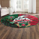 South Sydney Rabbitohs Round Rug - South Sydney Rabbitohs Ball Aboriginal Inspired Indigenous Sport Style Round Rug