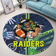 Canberra Raiders Round Rug - Canberra Raiders Ball Aboriginal Inspired Indigenous Sport Style Round Rug