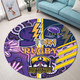 Melbourne Storm Round Rug - Melbourne Storm Ball Aboriginal Inspired Indigenous Sport Style Round Rug