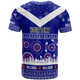 Canterbury-Bankstown Bulldogs Christmas T-Shirt - Custom Canterbury-Bankstown Bulldogs Ugly Christmas And Aboriginal Inspired Patterns T-Shirt
