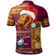 Brisbane Broncos Polo Shirt - Custom Christmas Snowflakes Brisbane Broncos Mascot Polo Shirt