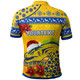 Parramatta Eels Christmas Polo Shirt - Custom Parramatta Eels Aboriginal Inspired and Poinsettia Xmas Polo Shirt