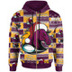 Brisbane Broncos Christmas Hoodie - Custom Brisbane Broncos Merry Christmas Random Square Pattern Hoodie