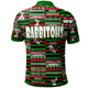 South Sydney Rabbitohs Polo Shirt - South Sydney Rabbitohs Merry Christmas Random Square Pattern Polo Shirt