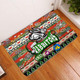 South Sydney Rabbitohs Door Mat - Xmas South Sydney Rabbitohs Balls, Snowflake With Aboriginal Inspired Patterns