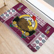 Manly Warringah Sea Eagles Door Mat - Christmas Snowflakes Manly Warringah Sea Eagles Mascot Door Mat