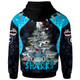 Cronulla-Sutherland Sharks Christmas Hoodie - Custom Cronulla-Sutherland Sharks Aboriginal Inspired Xmas Team 15 Players Hoodie