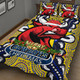 North Queensland Christmas Quilt Bed Set - Merry Christmas North Queensland With Dot Art Painting Footprints