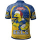 Parramatta Eels Christmas Polo Shirt - Custom Parramatta Eels Merry Christmas With Snowflake Pattern Polo Shirt
