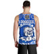 Australia City of Canterbury Bankstown Custom Men Tank - Indigenous Doggies Blue and Whites Aboriginal Inspired Tank Top