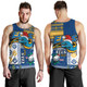 Parramatta Eels Men Tank Top - Christmas Snowflakes Parramatta Eels Mascot Men Tank Top