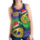 Parramatta Eels Women Racerback Tank - Parramatta Eels Ugly Christmas And Aboriginal Patterns Women Racerback Tank