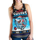 Cronulla-Sutherland Sharks Women Racerback Tank - Cronulla-Sutherland Sharks Ugly Christmas And Aboriginal Patterns Women Racerback Tank