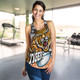 Wests Tigers Women Racerback Tank - Wests Tigers Mascot Knitted Christmas Pattern Women Racerback Tank