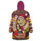 Cane Toads Christmas Snug Hoodie - Custom QLD Go Maroons Cane Toads Aboriginal Inspired With Snowflake Oodie Blanket