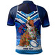 Canterbury-Bankstown Bulldogs Christmas Polo Shirt - Custom Pride To Be A Canterbury-Bankstown Bulldogs Ugly Christmas Pattern And Aboriginal Inspired Polo Shirt