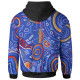 Australia Aboriginal Inspired Hoodie - Indigenous Footprint Patterns Blue Color