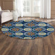 Australia Aboriginal Inspired Round Rug - Blue Aboriginal Dot Art Painting Round Rug