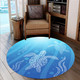 Australia Aboriginal Inspired Round Rug - Ethnic Aboriginal Style Water Turtles Swim Up Round Rug