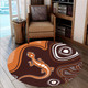 Australia Aboriginal Inspired Round Rug - Aboriginal Art Background With Lizard Style Round Rug