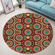 Australia Aboriginal Inspired Round Rug - Aboriginal Dot Artwork Seamless Pattern Orange Color Round Rug