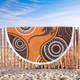 Australia Aboriginal Inspired Beach Blanket - Aboriginal Art Background With Lizard Style Art Beach Blanket