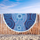 Australia Aboriginal Inspired Beach Blanket - Aboriginal Dot Art Vector Painting With Turtle Beach Blanket